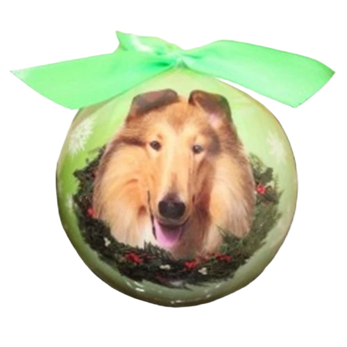 Enhanced E S Pets Collie Christmas Ball Ornament Outstanding