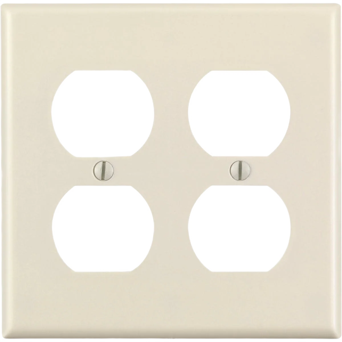 Fine Crafted Leviton 2-Gang Smooth Plastic Outlet Wall Plate Light Almond Green