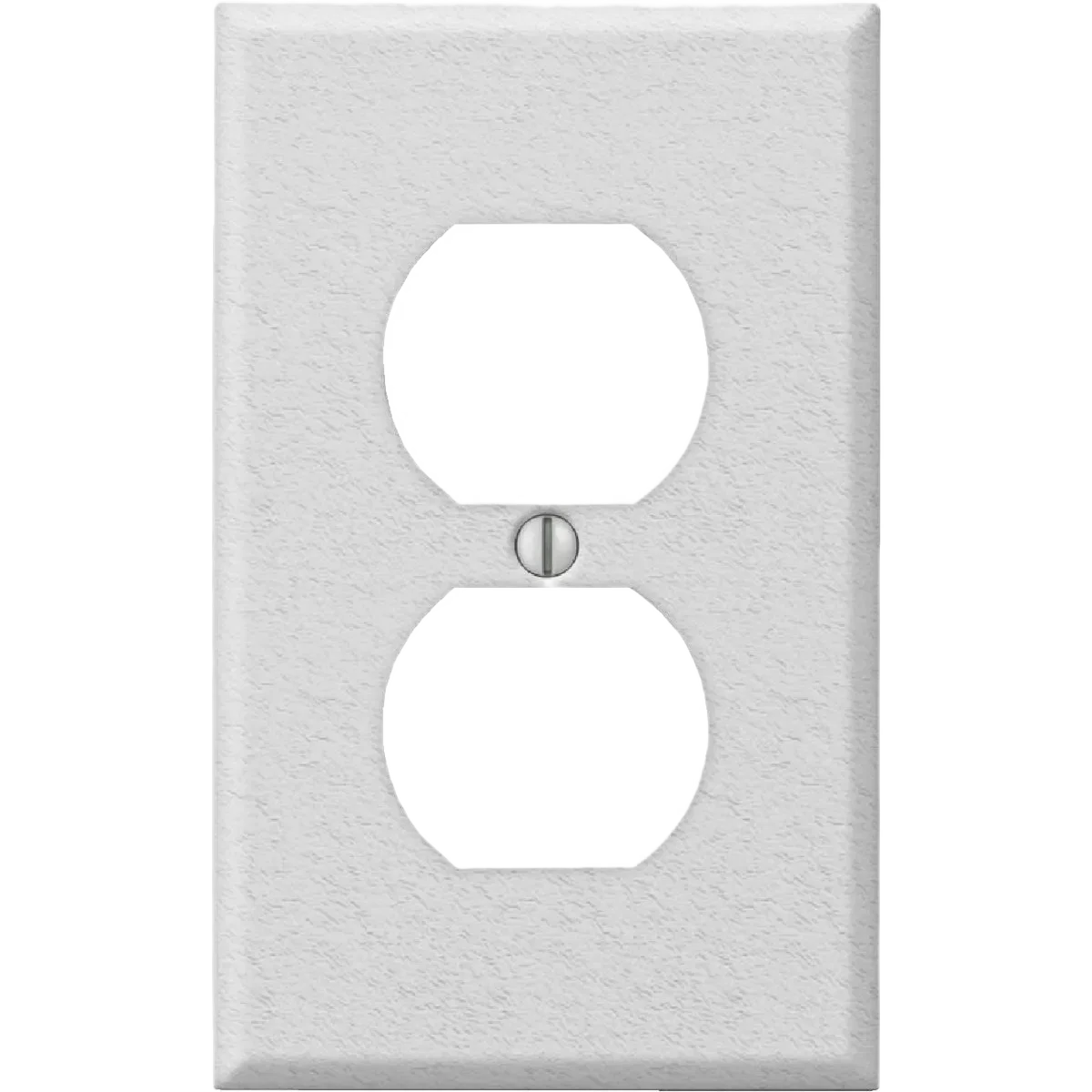 High-End Amerelle PRO 1-Gang Stamped Steel Outlet Wall Plate White Wrinkle Excellent