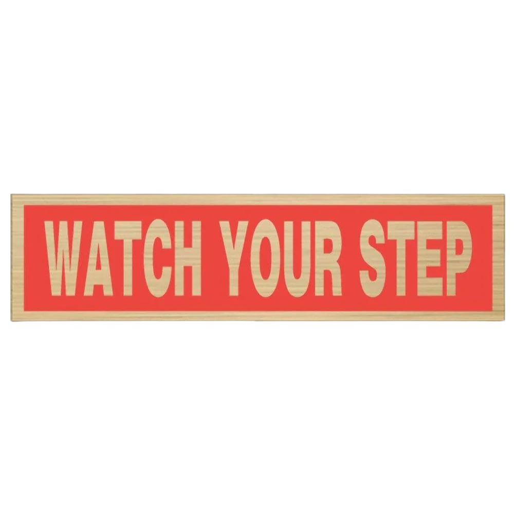Dependable Hillman Gray Black Nickel Mylar Self-Adhesive Watch Your Step Sign 2 x 8 Crafted