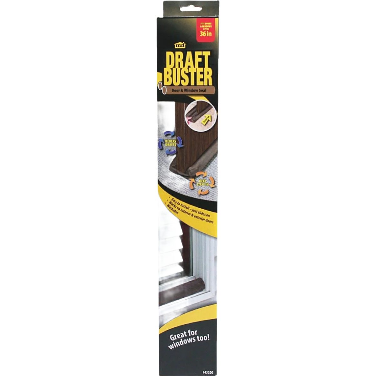 Expertly Made M-D Draft Buster Draft Stop Cloth Seal Verified