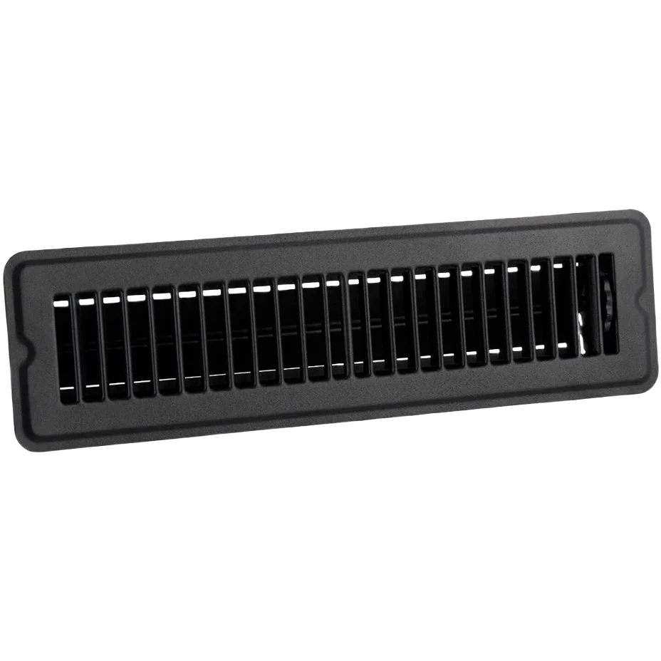 Organic Home Impressions Matte Black Steel Floor Register 2-1 4 In. x 12 In. Lightweight
