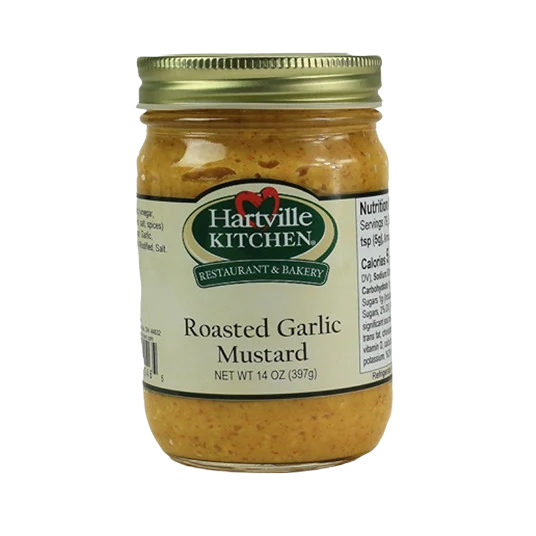 Dependable Hartville Kitchen Roasted Garlic Mustard 14 oz. Secure