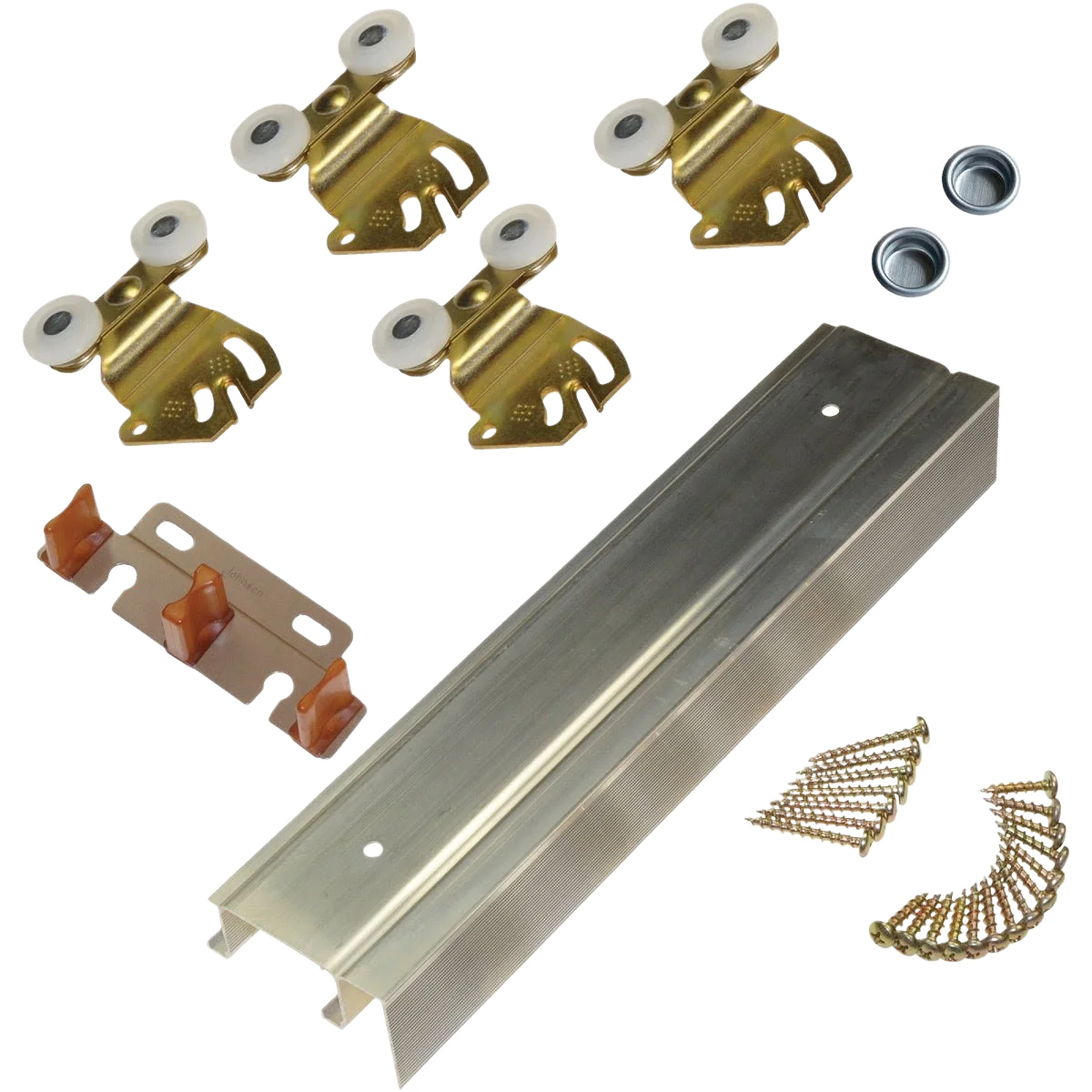 Sophisticated Johnson Hardware 72 In. Double Wheel Sliding Door Hardware Lightweight