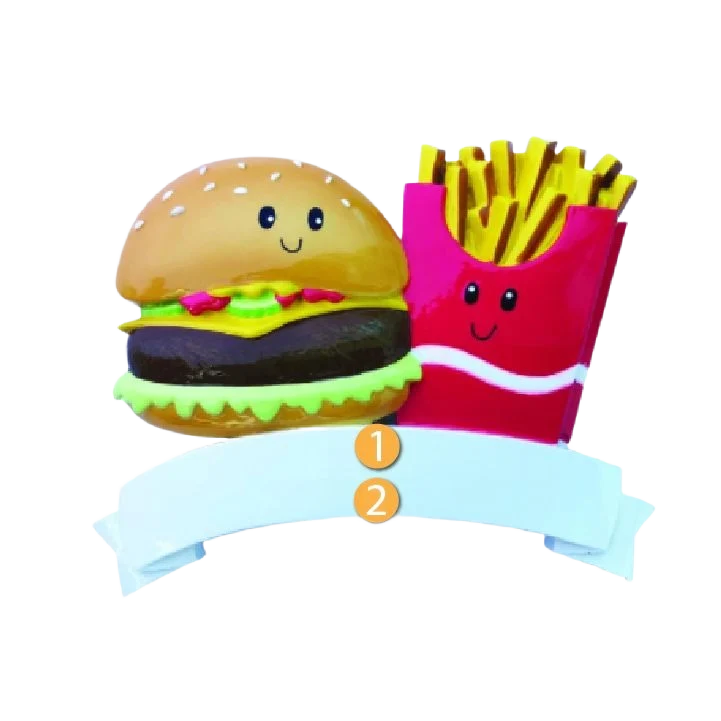 Prestigious PolarX Personalized Burger Fries Couple Ornament Classic