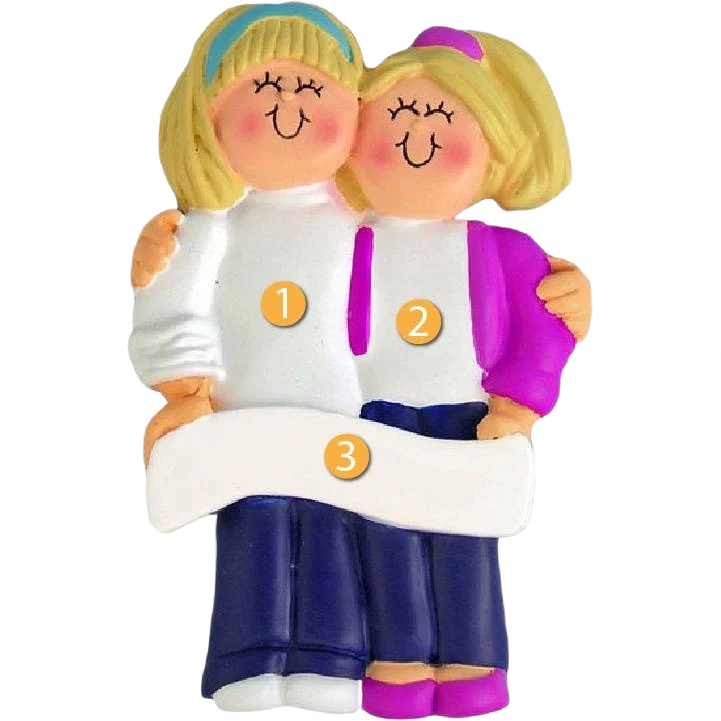 Smart Ornament Central Personalized Blonde Friends Sisters Ornament Efficient