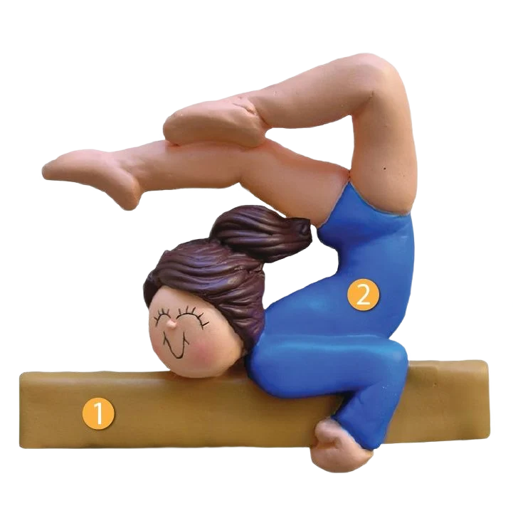 Lightweight Ornament Central Personalized Brunette Female Gymnast Ornament Clean