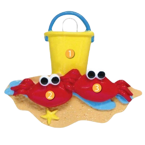High-Grade Rudolph Me Personalized Crab Couple Ornament Top-Quality