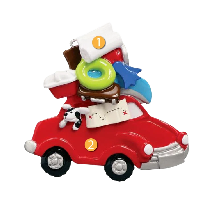 Minimalist Rudolph Me Personalized On the Road Ornament Advanced