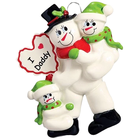 Top-Quality Rudolph Me Personalized I Love Daddy with Two Kids Ornament Selected