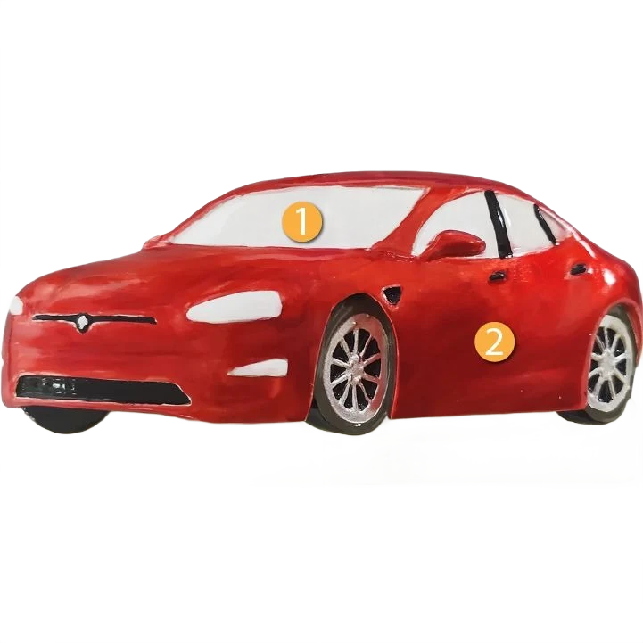 Sustainable PolarX Personalized Red Electric Car Ornament Minimalist