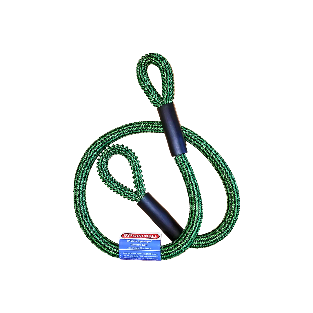 Modern SuperBungee Green 36 in. Marine Cord with Looped Ends Practical