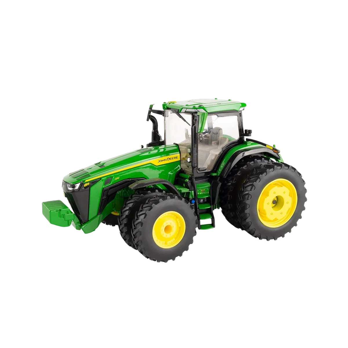 Green TOMY John Deere 1 32 8R 370 Prestige Collection Tractor with Dual Front Rear Wheels Classic