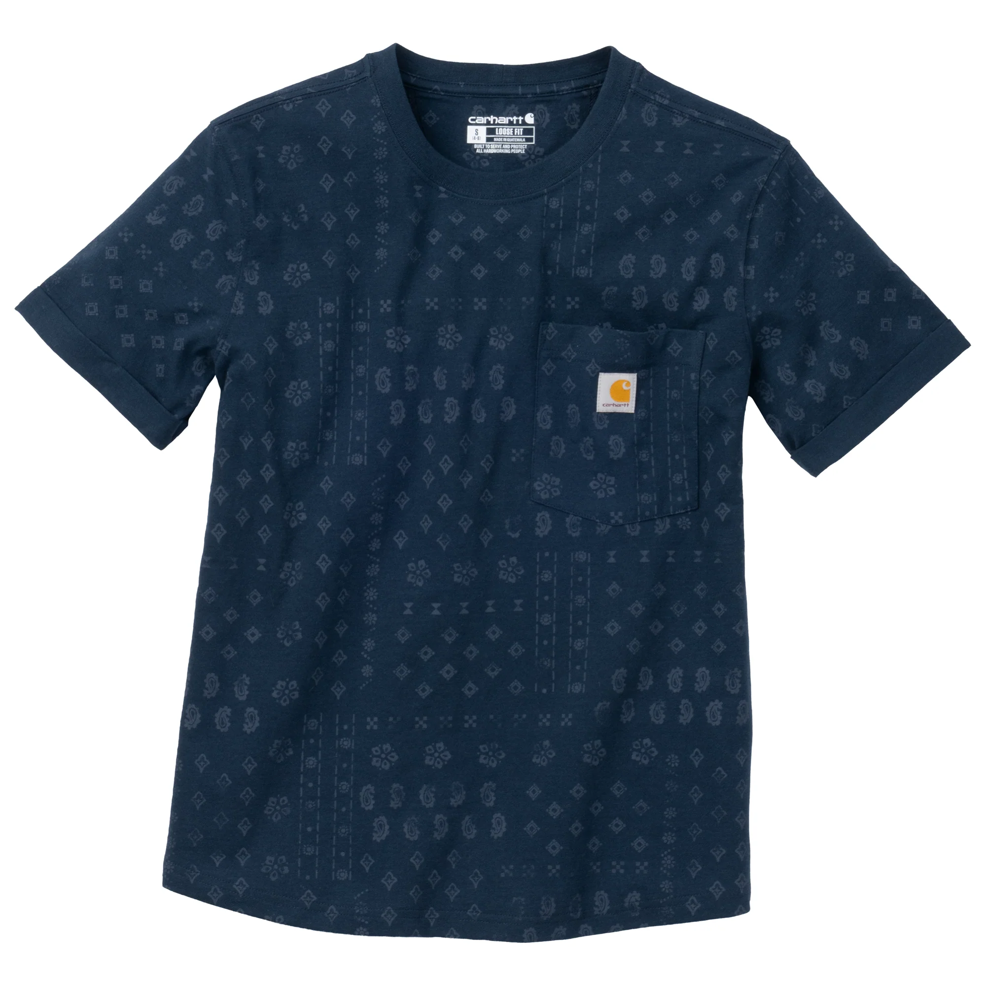 Original Design Carhartt Women’s Irvine Loose Allover Bandana Print T-Shirt Enhanced