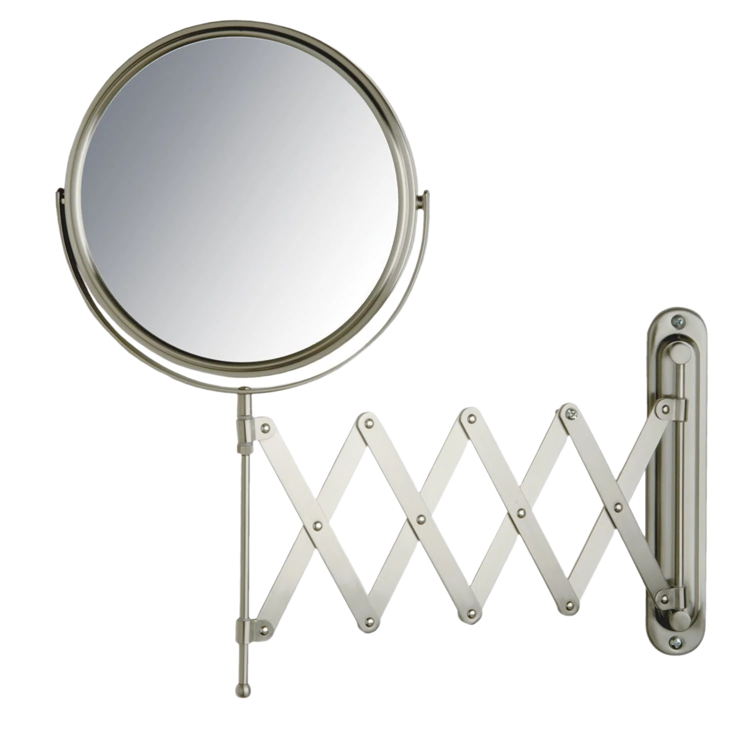 Exceptional Jerdon Style Nickel Wall Mount Mirror 8 in. Functional