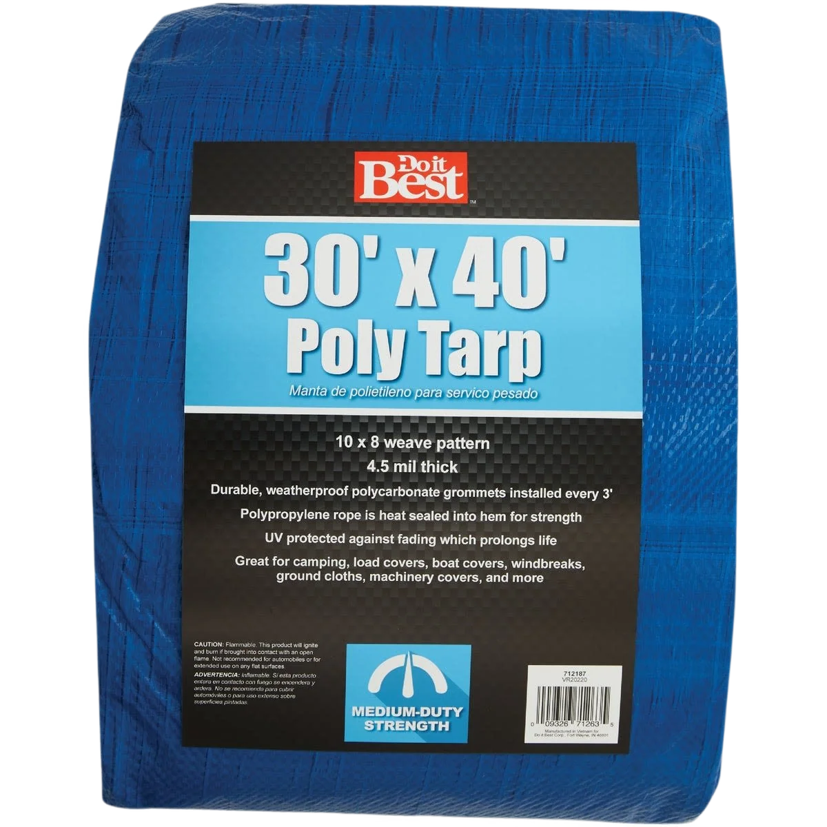 Professional Do it Blue Medium Duty Poly Tarp 30 Ft. x 40 Ft. Top-Quality