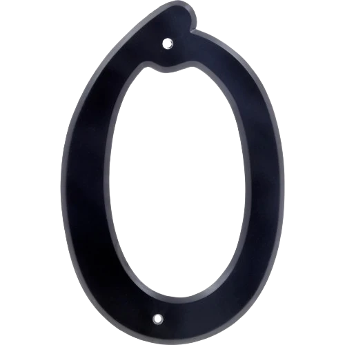 Minimalist Hillman 4-In. Nail-On Black Plastic House Number 0 Environmentally Friendly