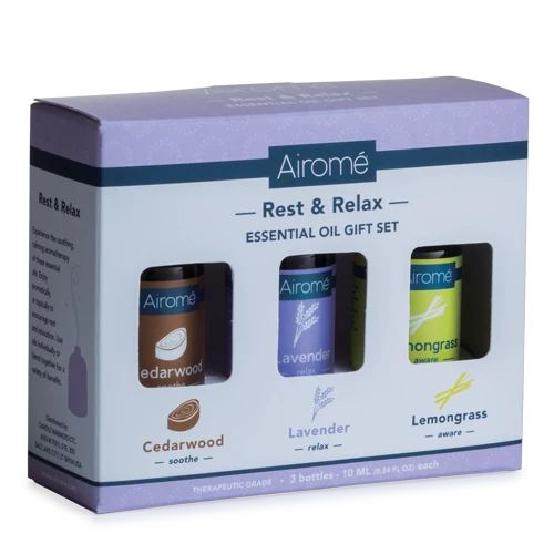Versatile Airome Rest Relax Essential Oil Gift Set 3-Pack Artisan