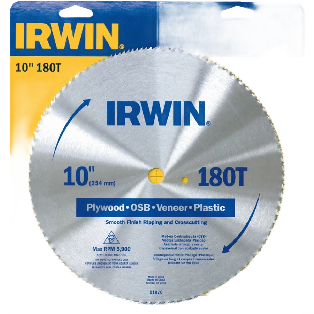 Authentic Irwin Steel 10 180-Tooth Smooth Ripping Cross-Cutting Circular Saw Blade Carefully Designed
