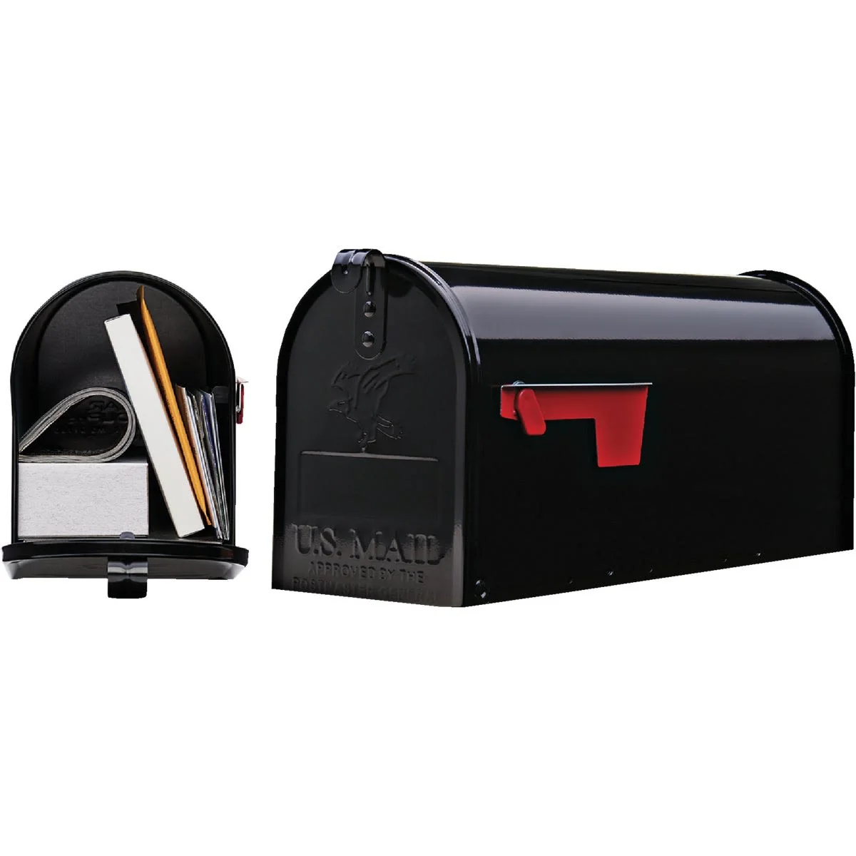 Trendy Gibraltar Elite T1 Black Rural Post Mount Mailbox Crafted