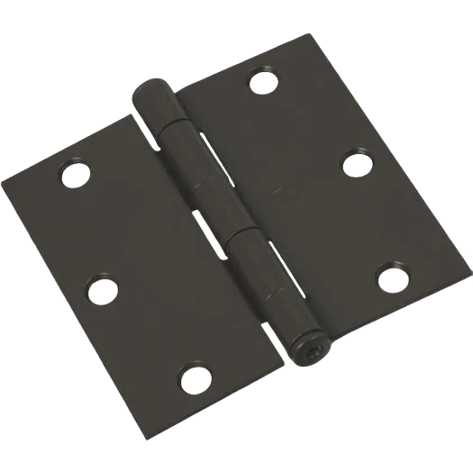 Verified National Hardware 3-1 2 Square Oil Rubbed Bronze Door Hinge Natural