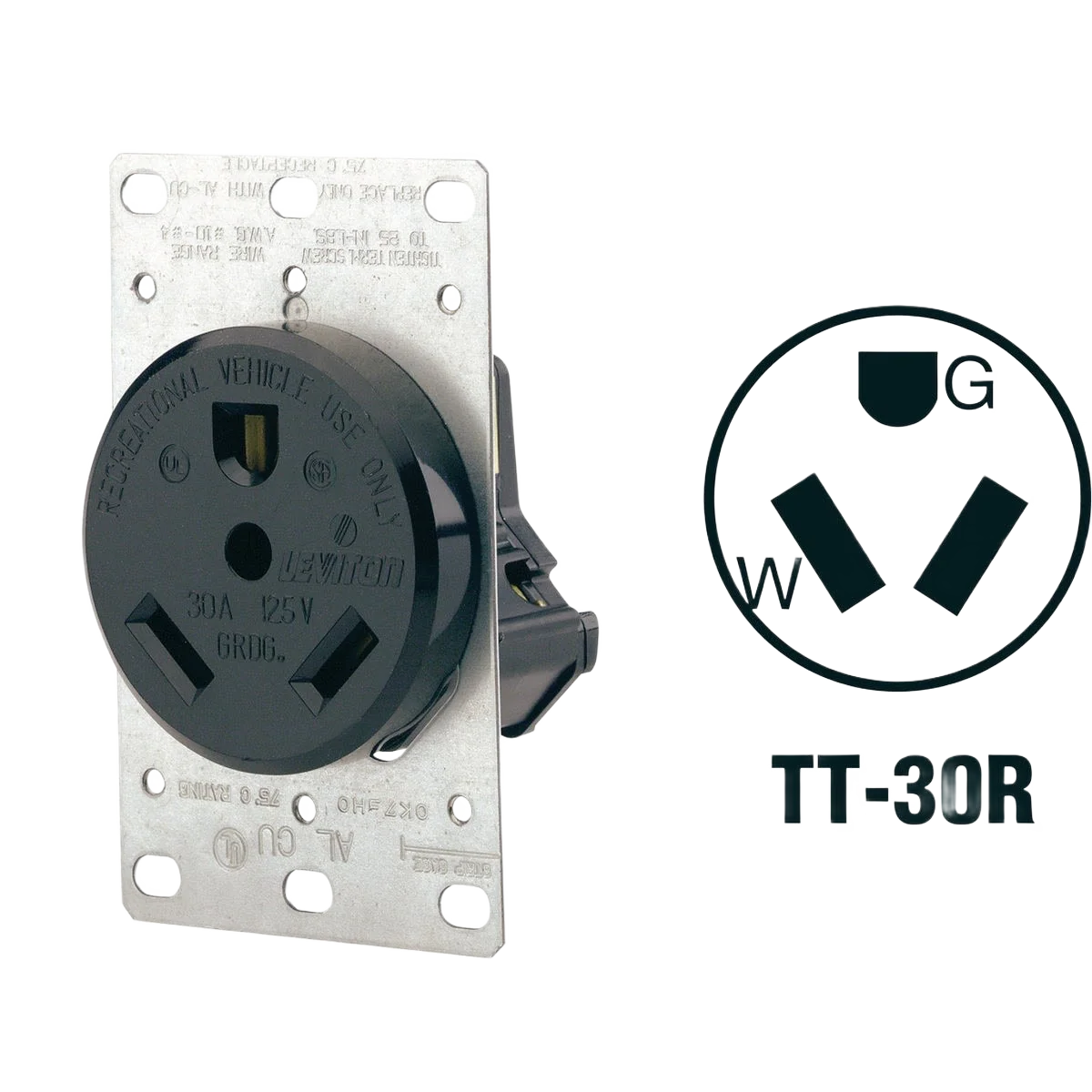 Crafted Leviton 30 Amp Black Female Power Outlet RV Receptacle Sophisticated