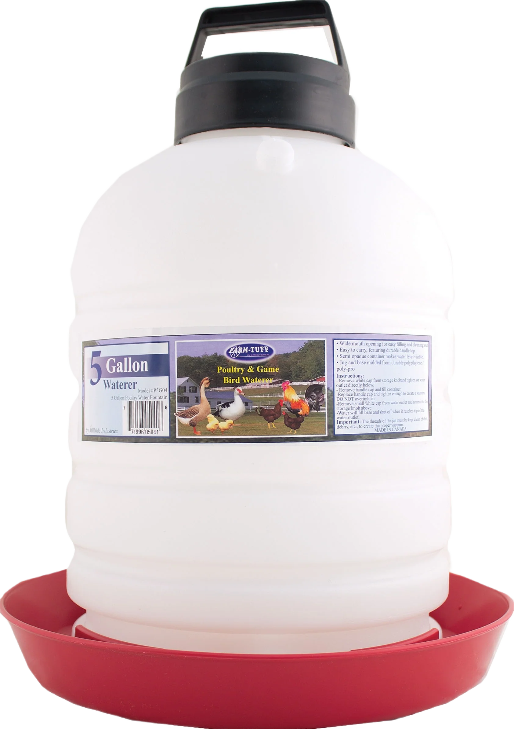 Clean Farm-Tuff Top-Fill Poultry Fountain 5 Gallon Functional
