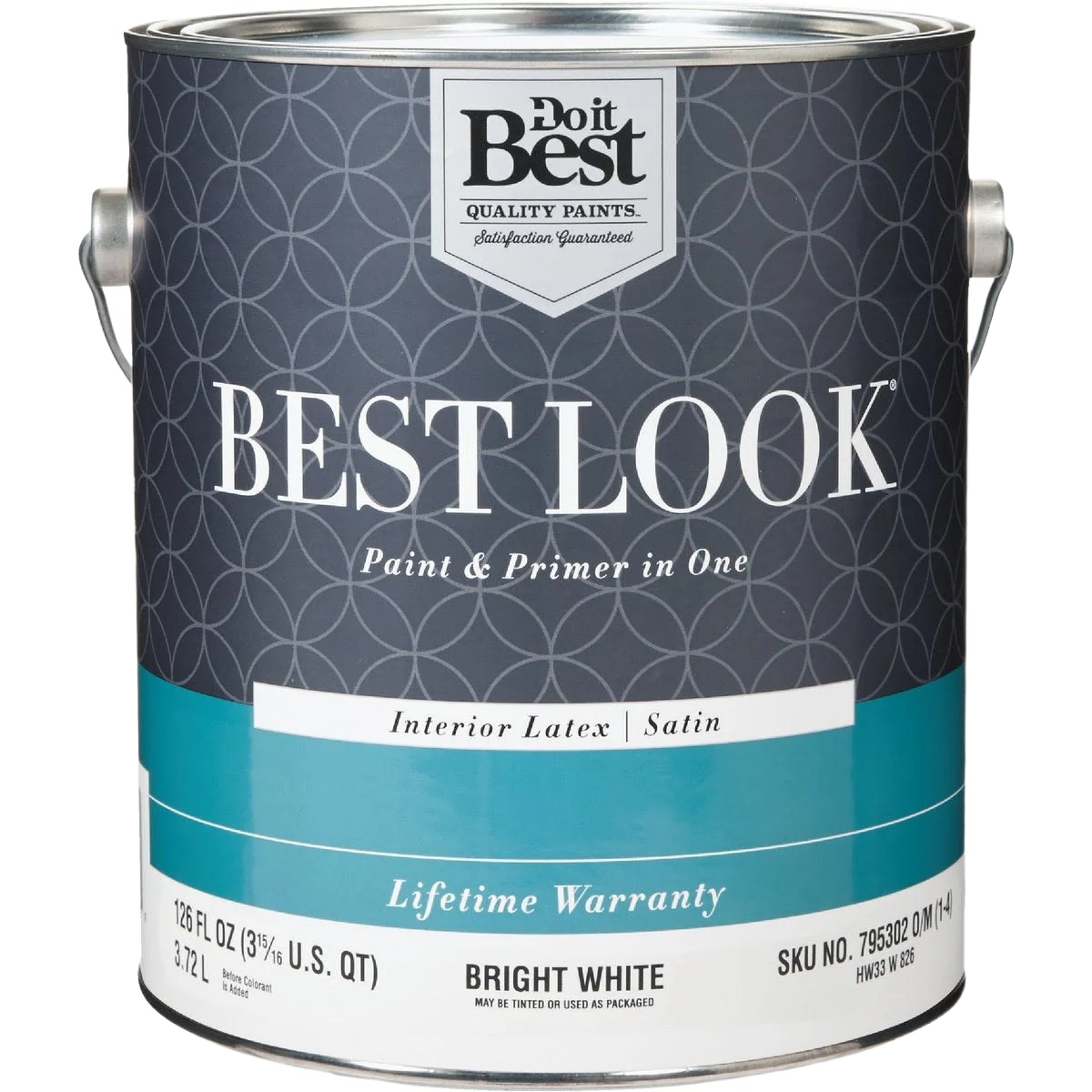 Recyclable Look Bright White Interior Latex Satin Paint Primer In One 1 Gallon Safe