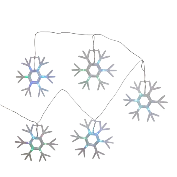 Enhanced Kurt S. Adler Snowflake Fairy Lights with Red Green Blue LED Lights Classic
