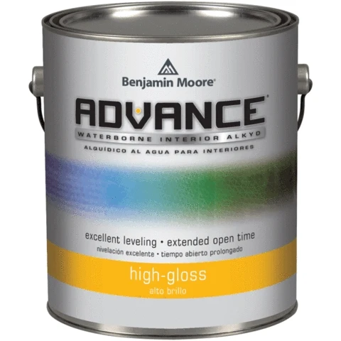 Solid Benjamin Moore Advance Interior Alkyd High Gloss 2X Paint 1 Gallon Refined