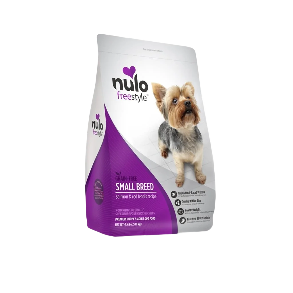 Crafted Nulo style Protein Salmon Red Lentils Dry Dog Food for Small Breeds 4.5 lb. Stylish