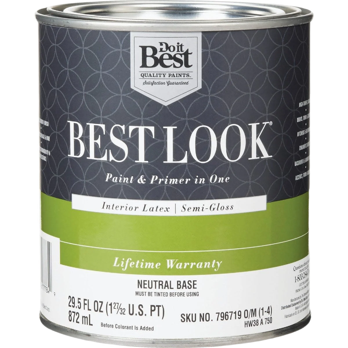 Prestigious Look 1-qt. Extra Neutral Base Interior Latex Semi-Gloss Paint Primer In One High-Grade