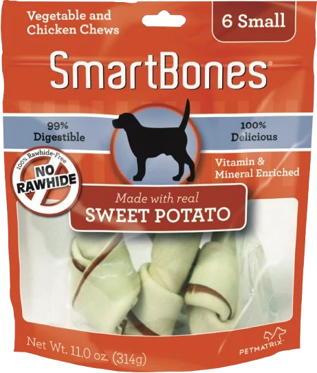 Traditional SmartBones Small Sweet Potato Chews for Dogs 6-Pack Easy-to-Use