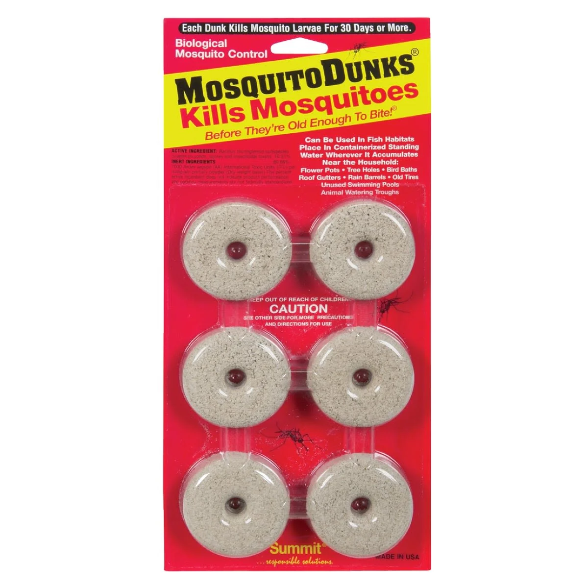 Convenient Mosquito Dunks Mosquito Killer Tablets 6-Pack Lightweight