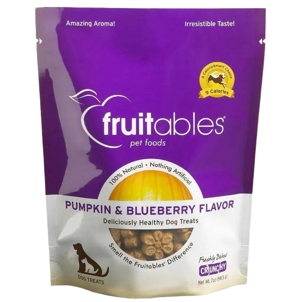 Versatile Fruitables Pumpkin Blueberry Baked Dog Treats 7 oz. Quality