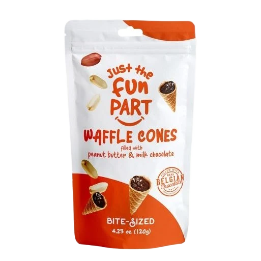 Verified Just The Fun Part Peanut Butter and Milk Chocolate Mini Waffle Cones Reusable