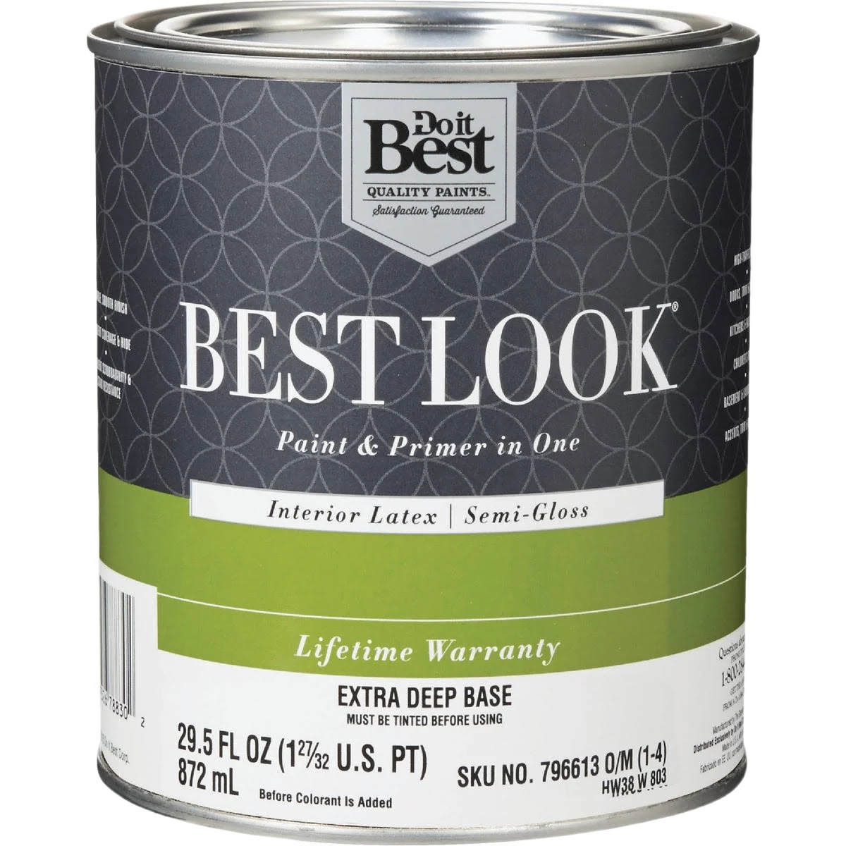 Secure Look 1-qt. Extra Deep Base Interior Latex Semi-Gloss Paint Primer In One Proven