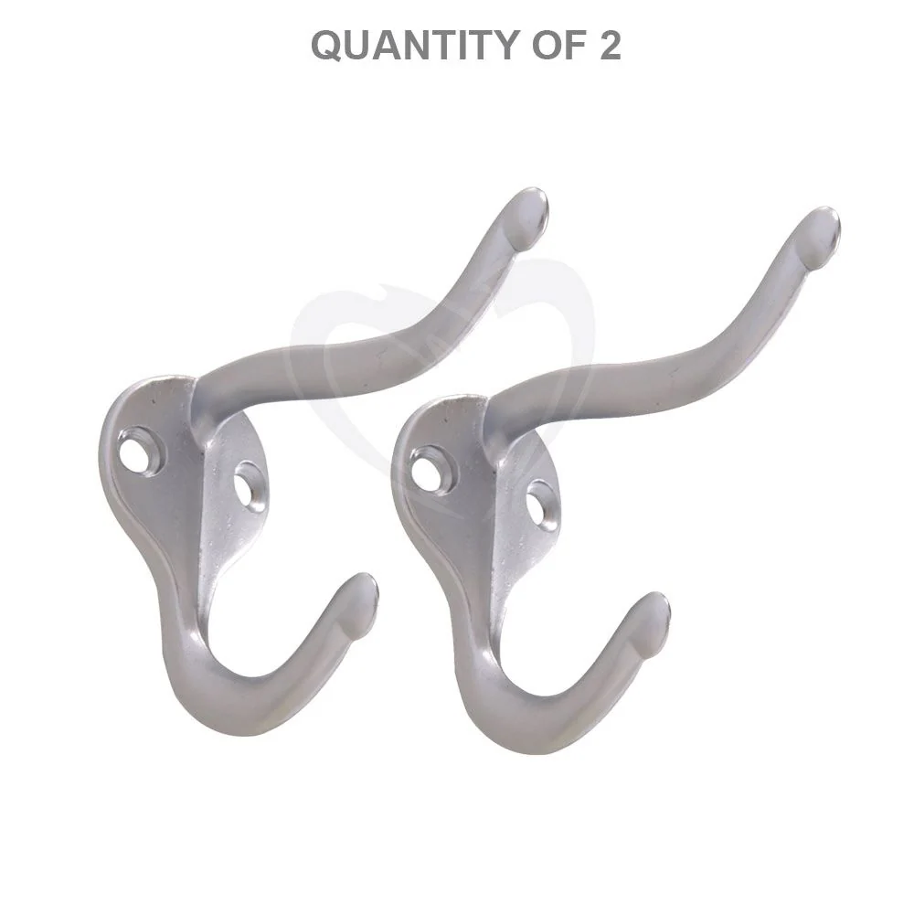 Functional Hillman Coat Hat Hook- Satin Chrome Professional