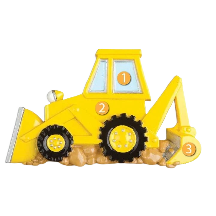 Sophisticated PolarX Personalized Backhoe Ornament Enhanced