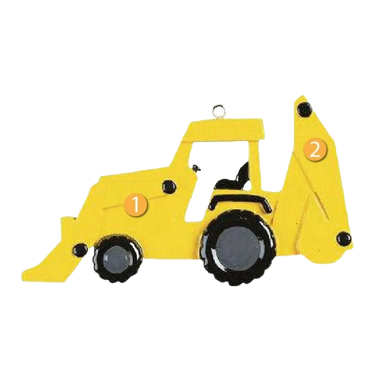 Smart Rudolph Me Personalized Bulldozer Ornament Solid