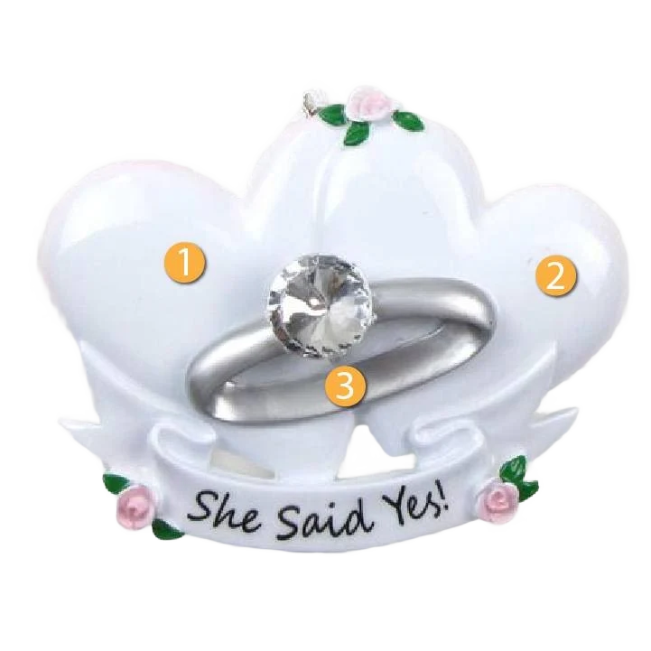 Classic PolarX Personalized Engagement Ring Ornament Elegant