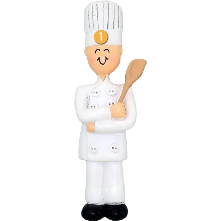 Fine Ornament Central Personalized Male Chef Ornament Soft