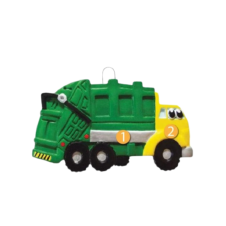 Powerful Rudolph Me Personalized Garbage Truck Toy Ornament Classic