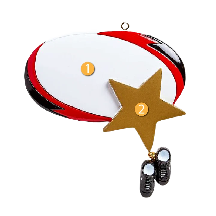 Enhanced Rudolph Me Personalized Rugby Star Ornament Professional