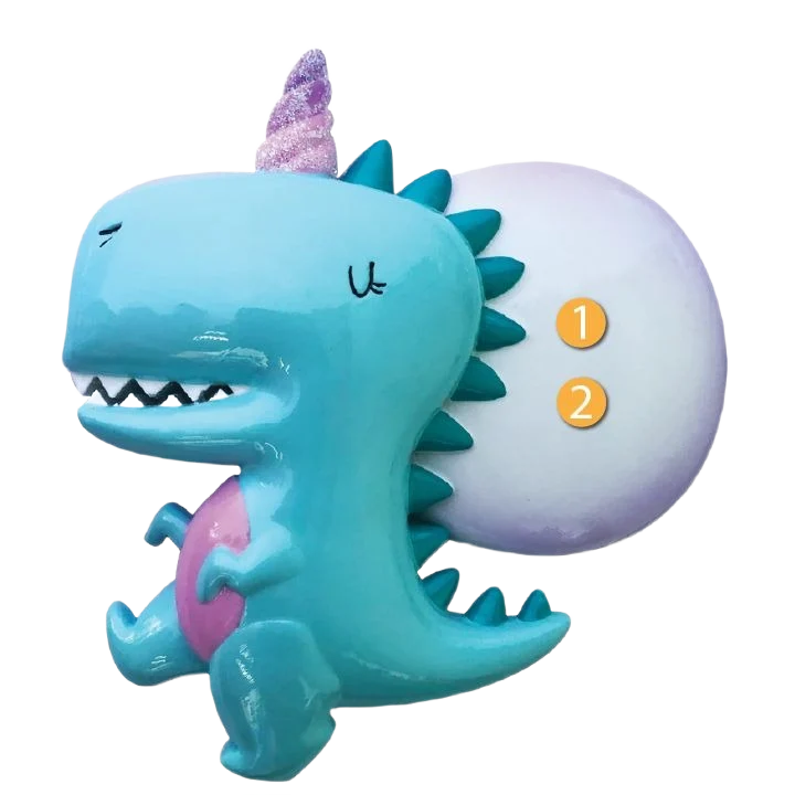 Next-Generation PolarX Personalized Blue Dinocorn Ornament Functional