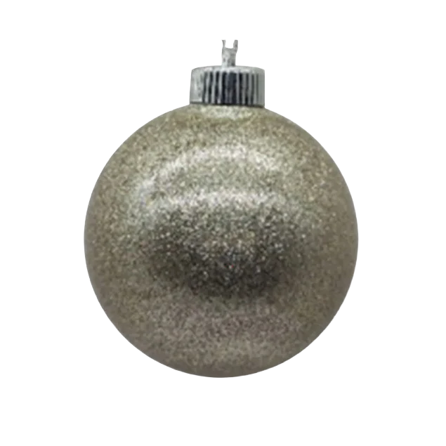 Luxury Treemont Floral Plastic Silver Glitter Ornaments Set of 4 Contemporary