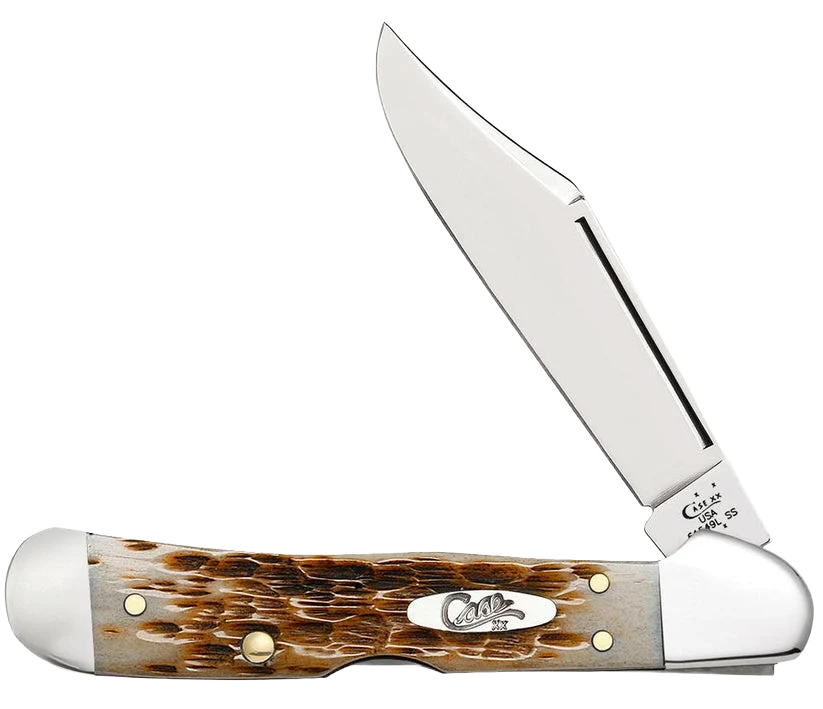 Healthy Case Knives Amber Jig Mini Copperlock Folding Knife Luxury