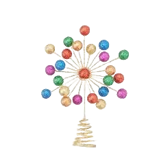 Exclusive Kurt S. Adler 10.5 Multicolor Ball Treetop Enhanced