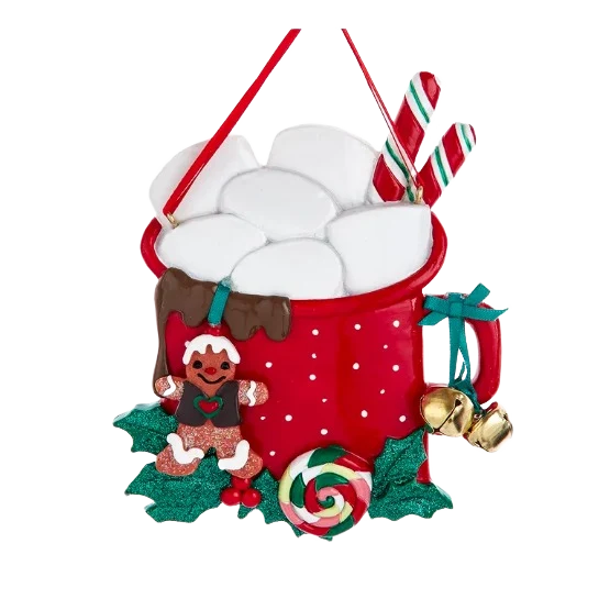 Environmentally Friendly Kurt S. Adler Personalized Mug Family of 6 Ornament Premium