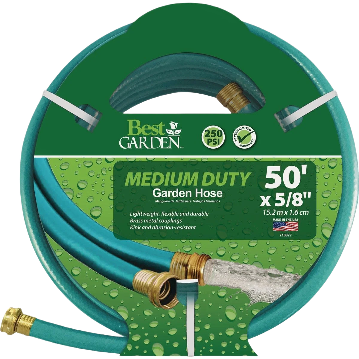 Natural Garden Flexon Medium-Duty Vinyl Garden Hose with Guard-N-Grip 50 ft. Convenient